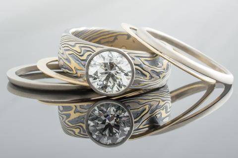 Unique Mokume Gane Wedding Ban