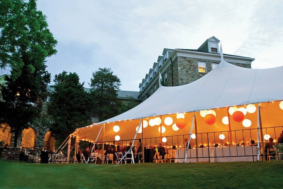 With its landscaped gardens, fieldstone pathways, and stone terraces, the Connors Center offers several beautiful locations for your open-air event.