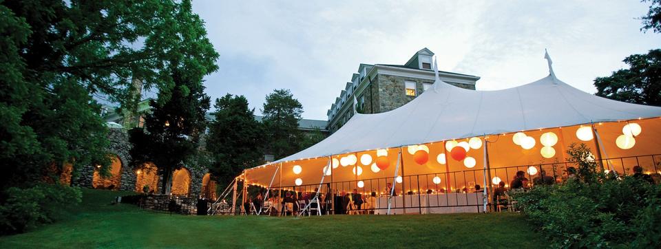 With its landscaped gardens, fieldstone pathways, and stone terraces, the Connors Center offers several beautiful locations for your open-air event.