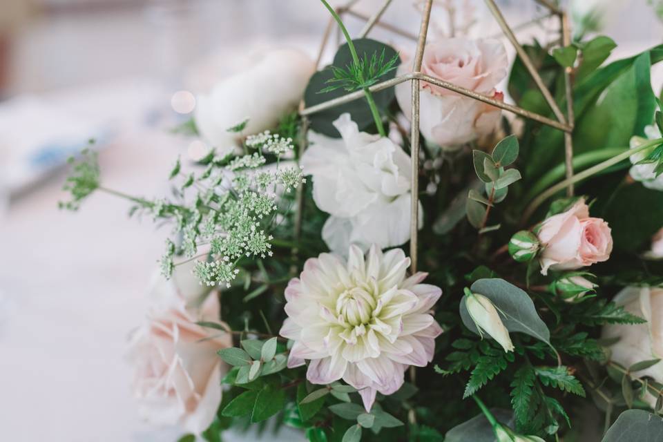 Dahlias and Garden roses