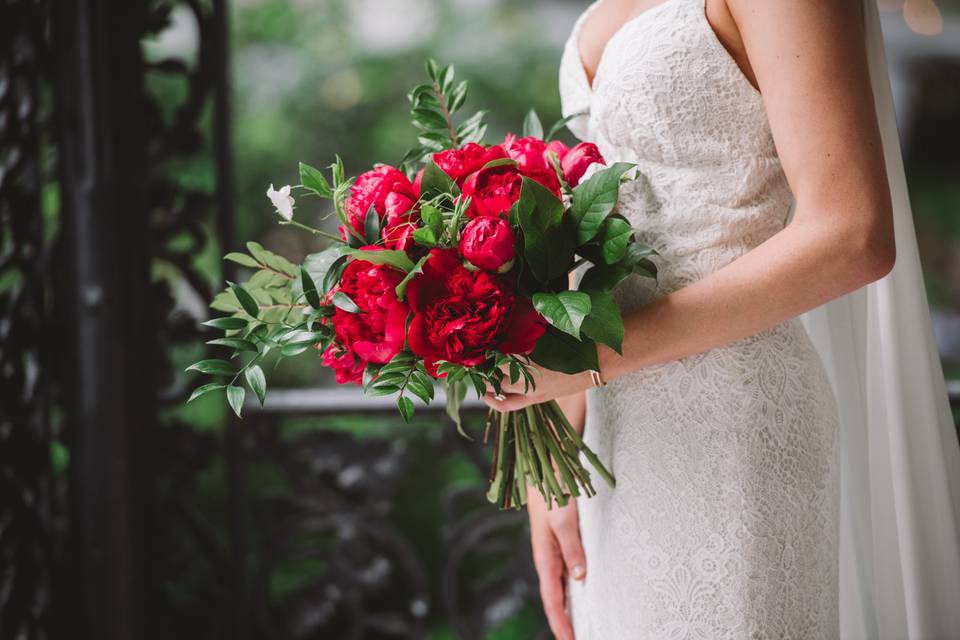 Raspberry peonies