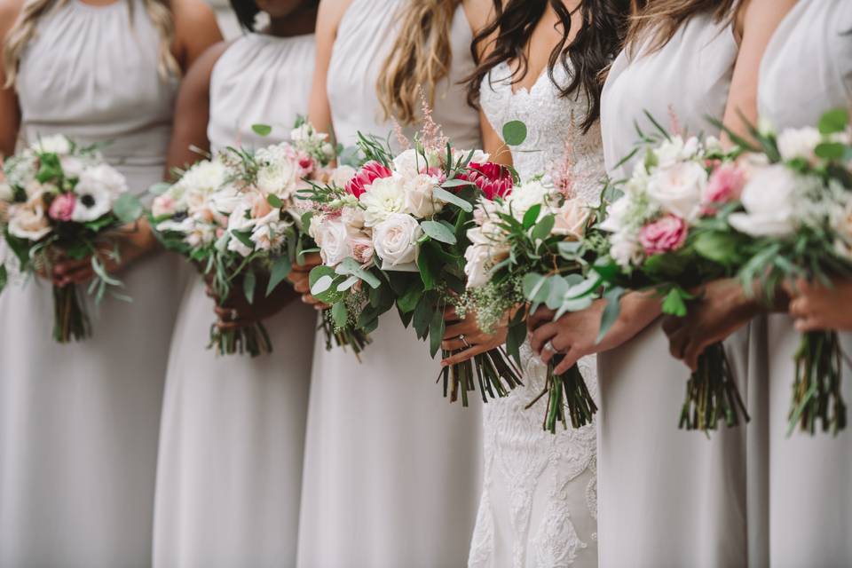 Brides and bridesmaids