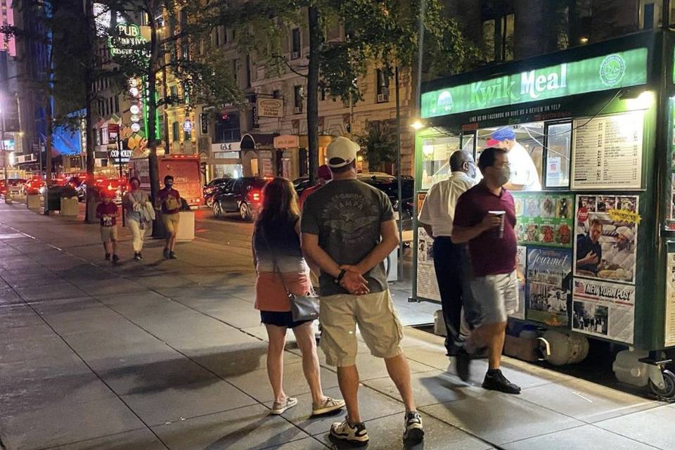 Storefront and people