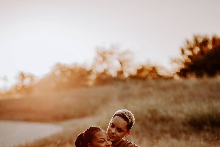 Married couple enjoying sunset