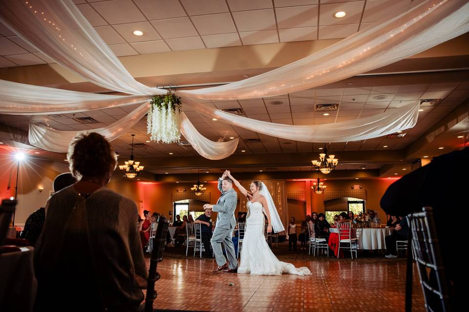 Ceiling draping