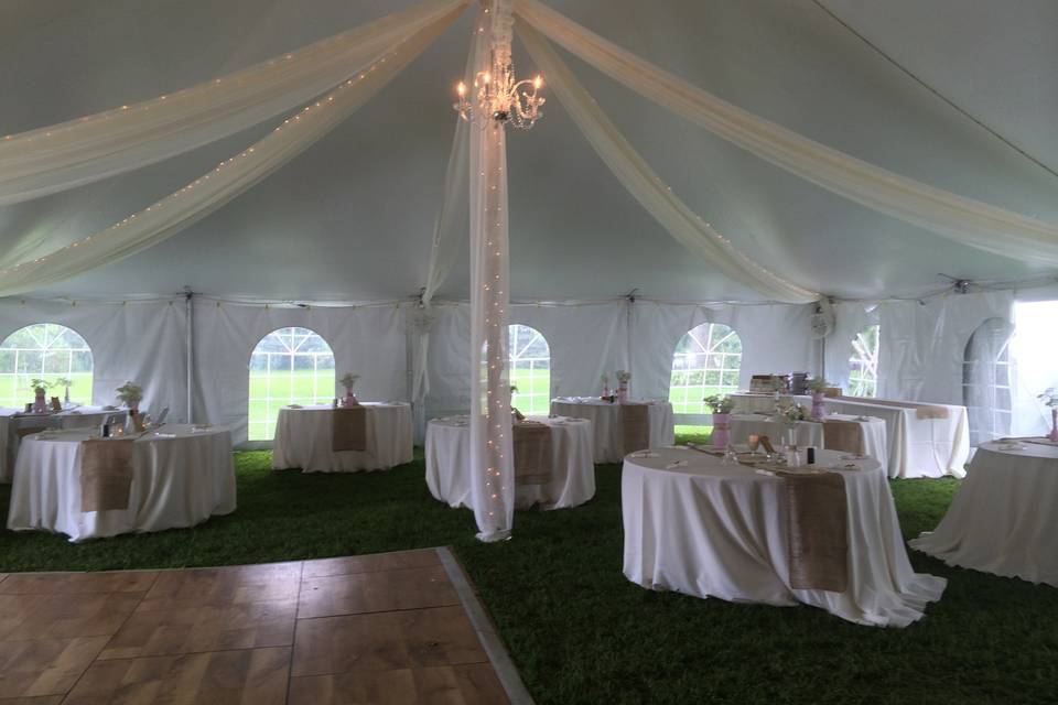 Elegant tent draping