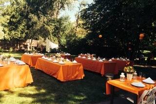 Long colorful tables