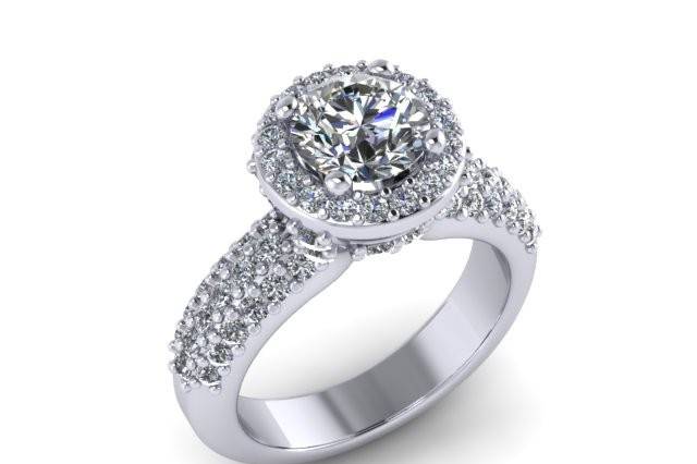Engagement ring with large stone
