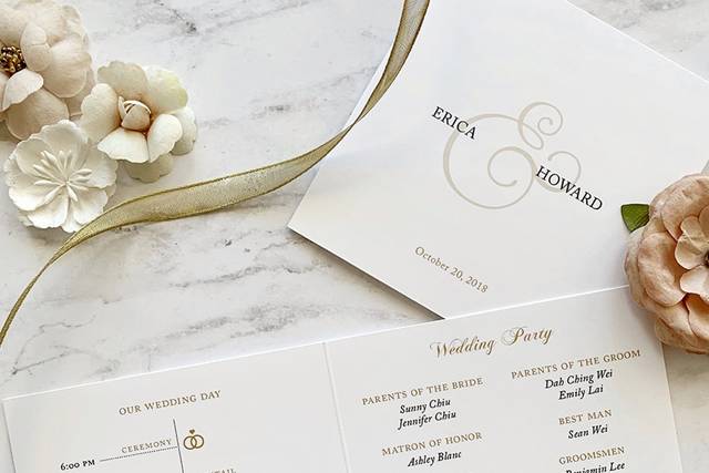 Custom design ceremony program