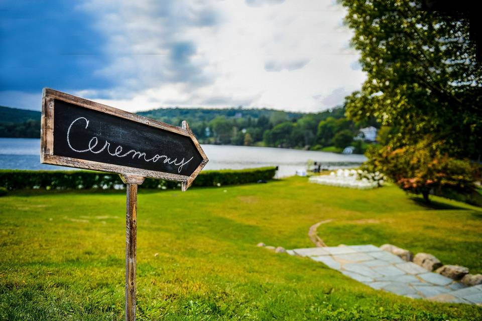 wedding ceremony setup at Tuxedo Country Club NY