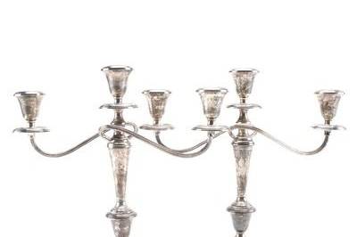 Silver table candleabras