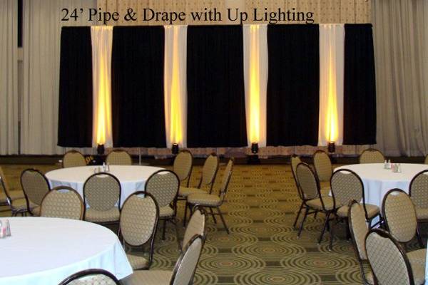I do the Pipe & Drape for roughly $100. per 10' Sections when using my DJ Service