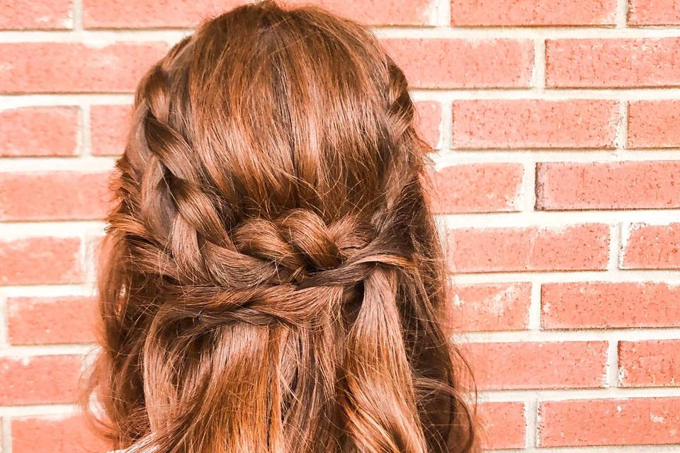 Braided half up style