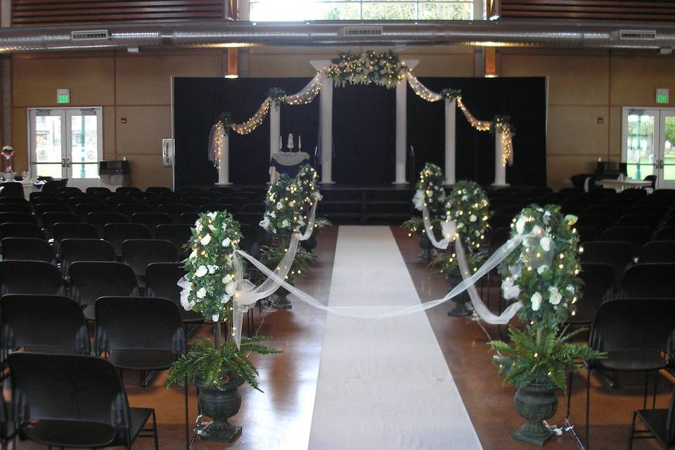 Indoor ceremony.