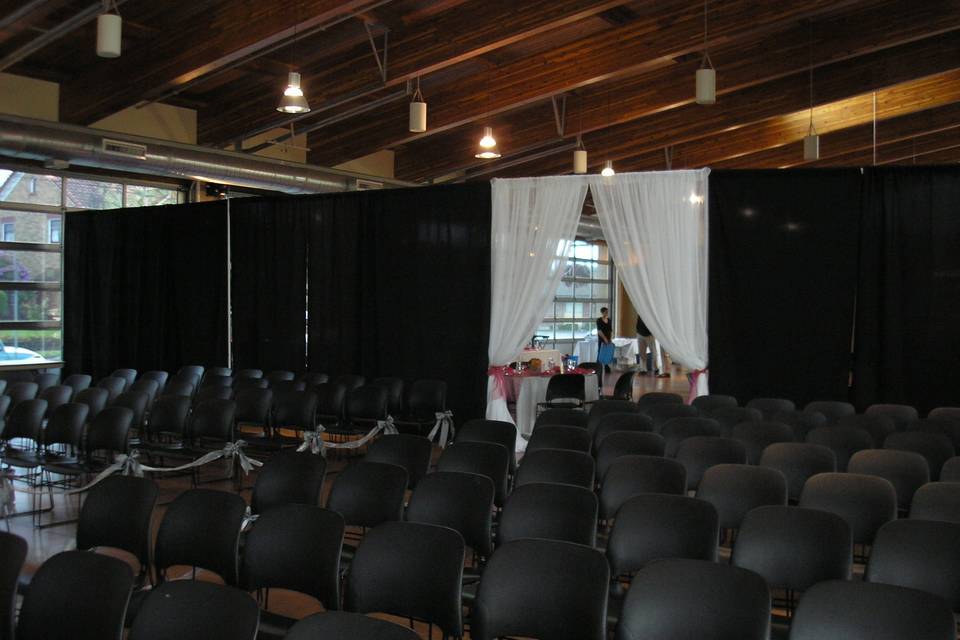 Chairs for ceremony.