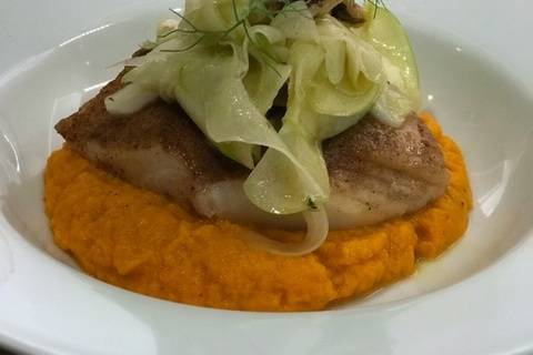 Sea Bass Carrot Puree