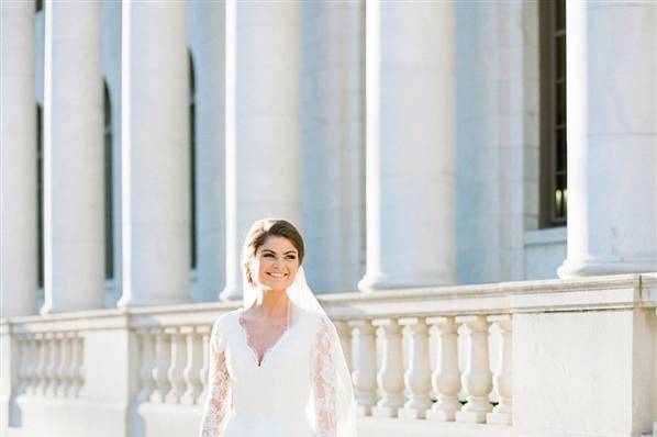 Beaming bride