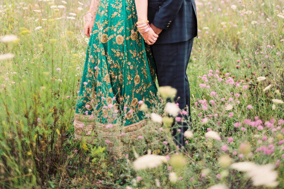 Carrie and Raz at their Sangeet at Walloon Lake Winery by Ashley Slater Photography
