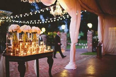 Candle lights and floral decor