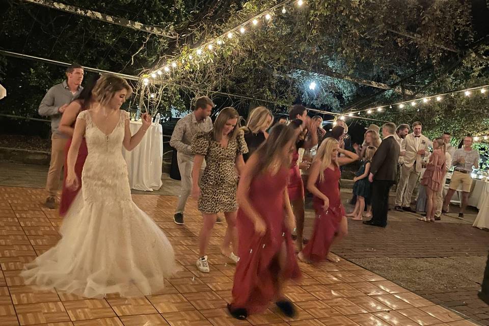 Bride and her bridesmaids