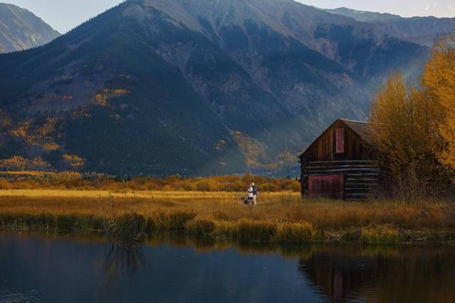 Twin lakes engagement photo