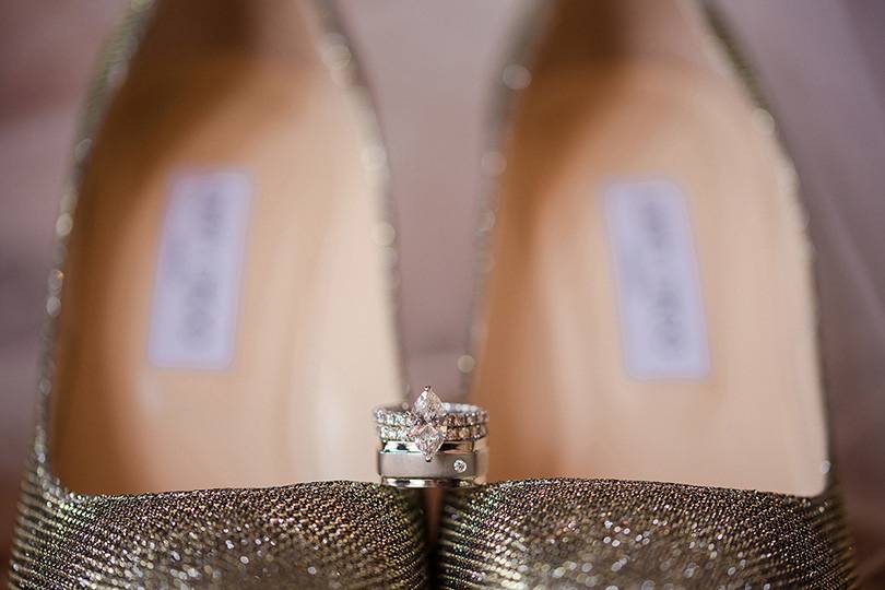 Wedding Details rings + shoes