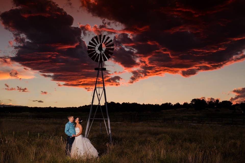 Hatcher Ranch sunset wedding