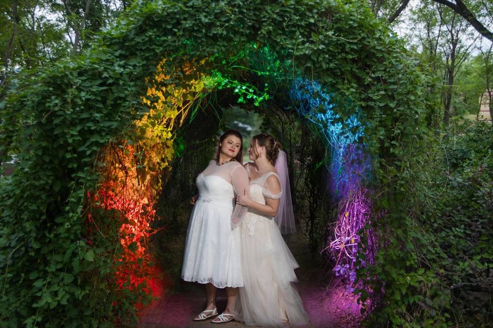Lesbian Rainbow wedding