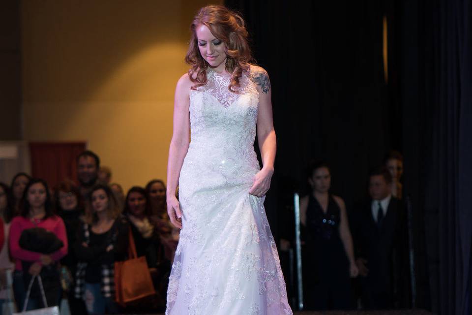 On the runway, Uptown Bride has dresses in stock