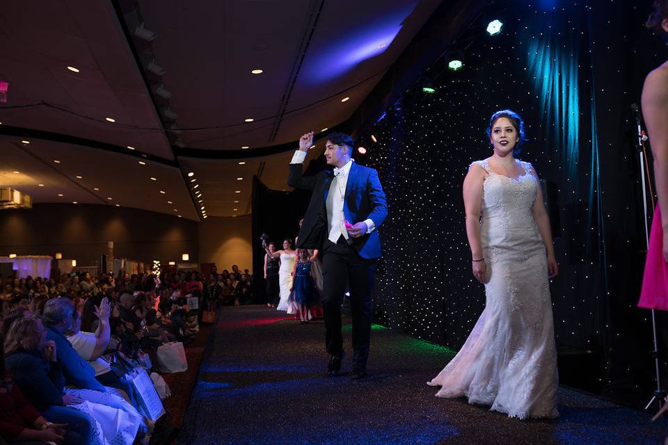 On the runway, Uptown Bride shows off