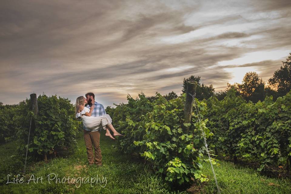 Carrying his bride