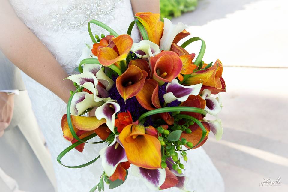 Orange and purple bouquet