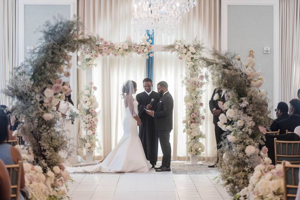 Picturesque ceremony setup