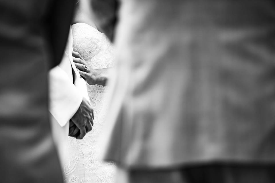 Holding hands during ceremony