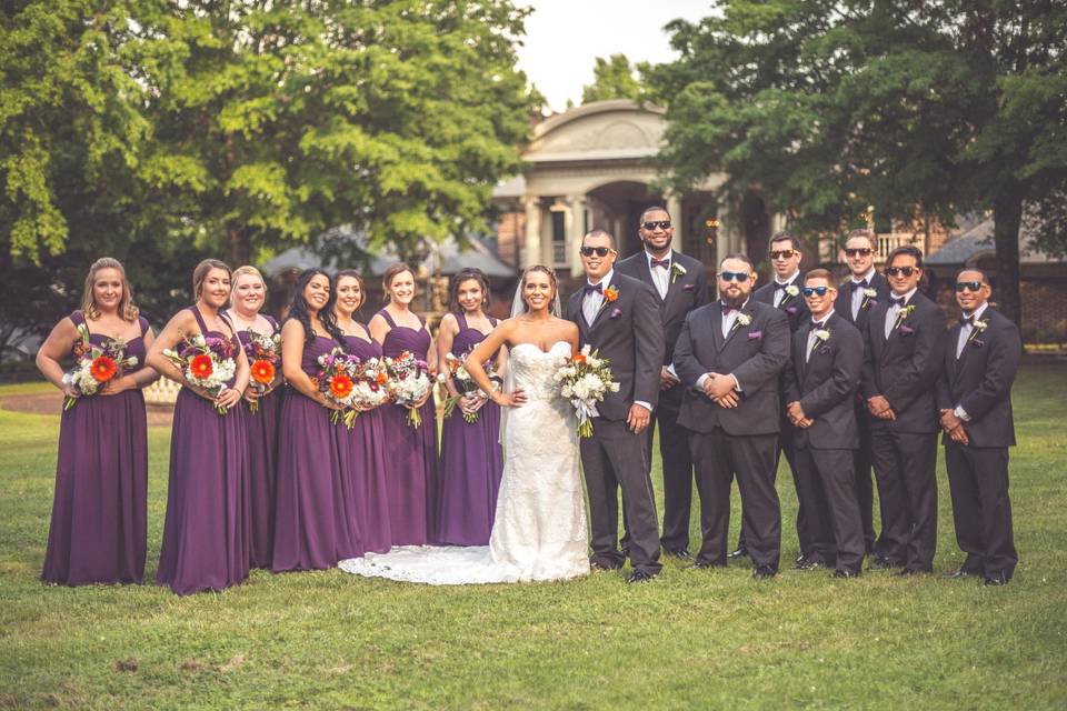 The whole wedding party