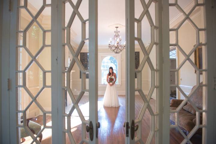 Bride in her suite