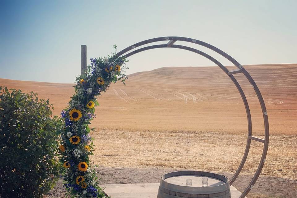 Sunflower wildflower altar.