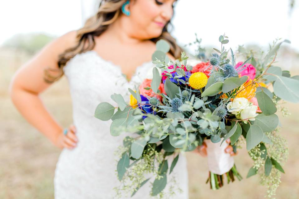 A bride with bouquet