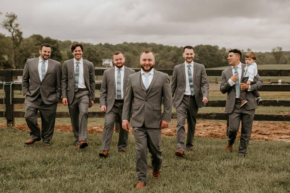 Groomsmen walking