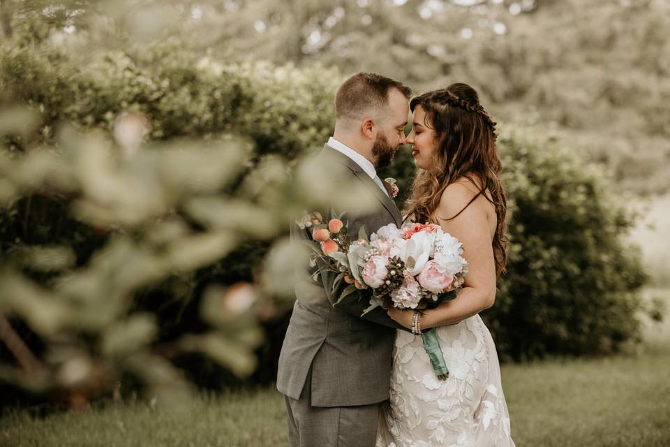 Bride Groom greenery