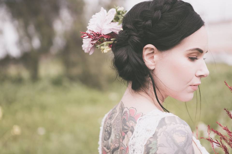 Over her shoulder