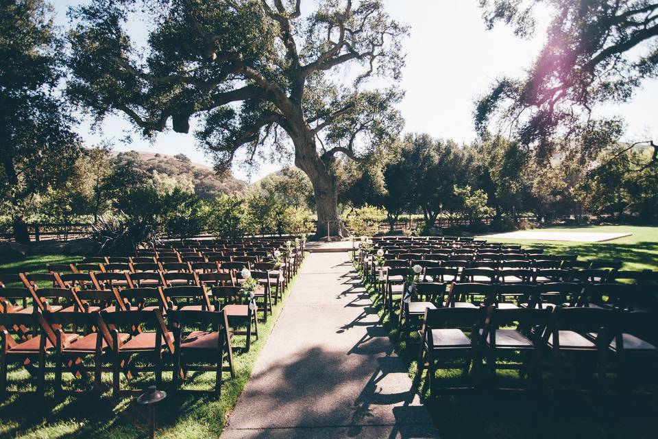 Chairs set up