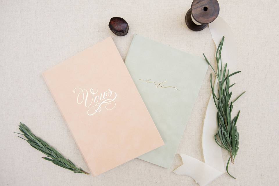 Apricot and buttermint velvet vow books