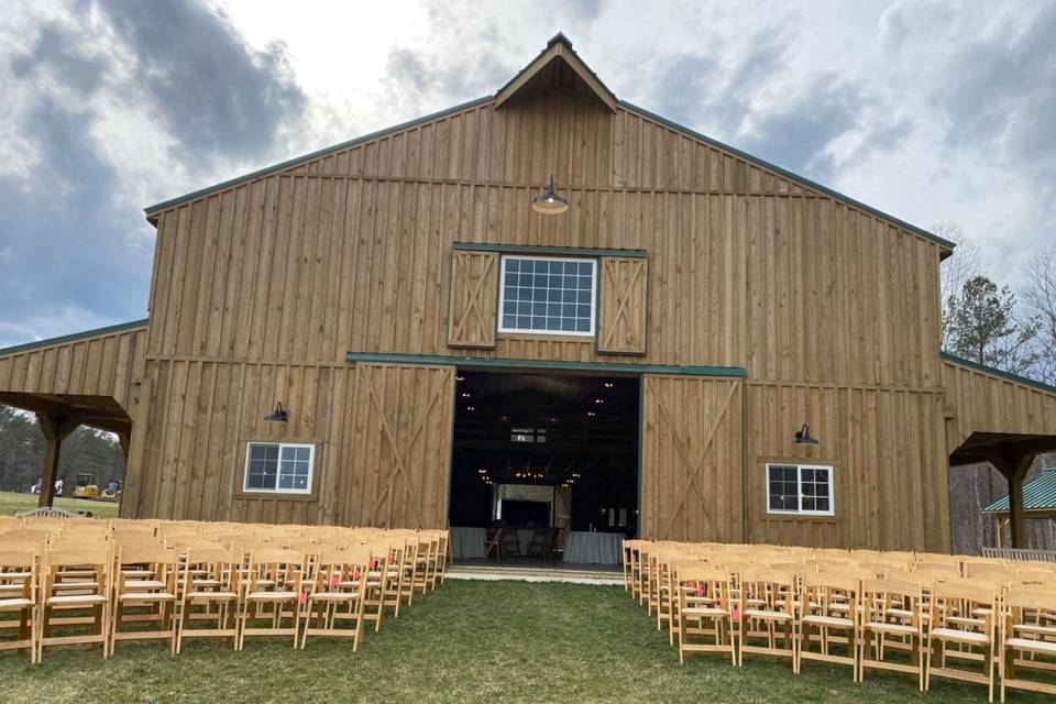 Ceremony set-up Poplar Barn