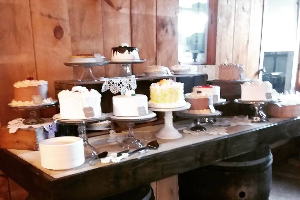 Rustic dessert table