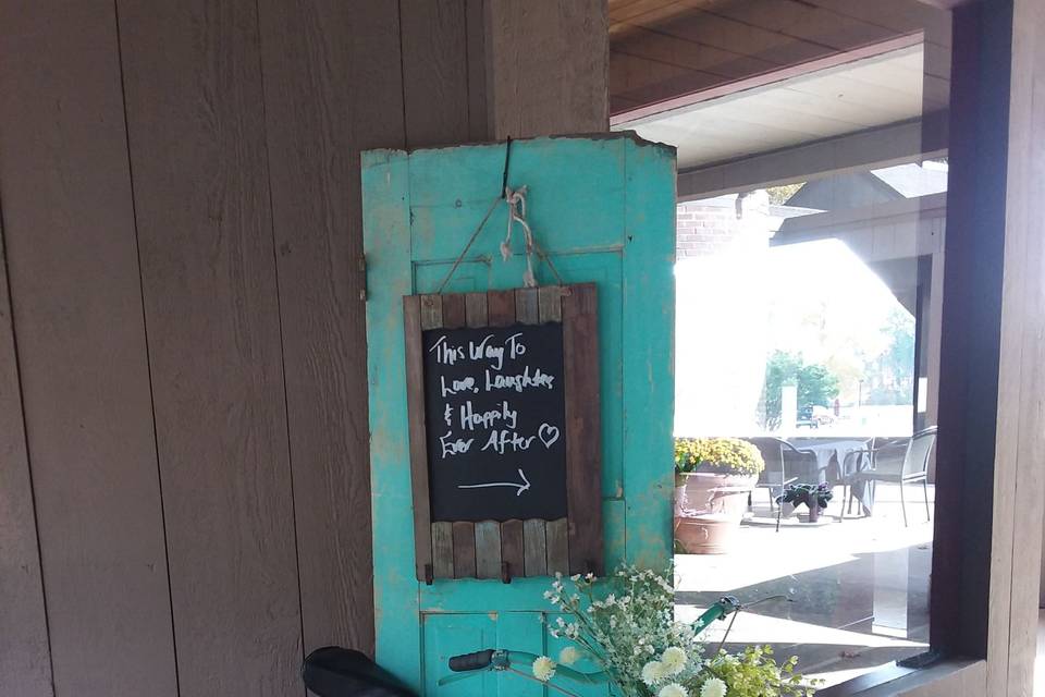 Bike and signboard