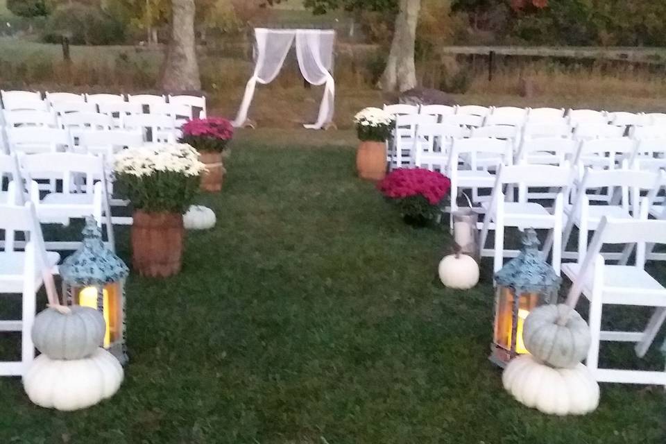 Outdoor wedding setup