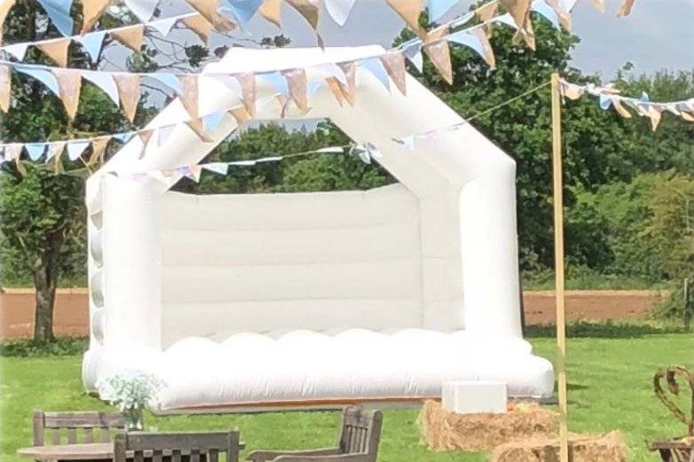 White adult bouncy castle