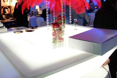 Feather arrangement at Atlantis Marine World Bridal Showcase