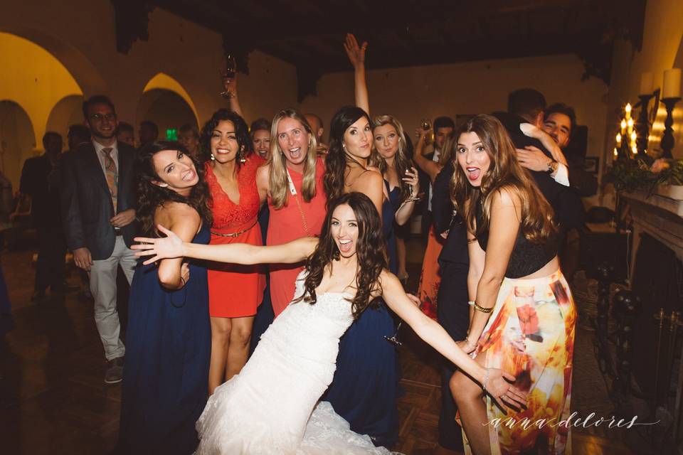 Bride with guests